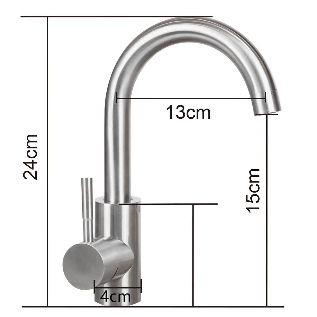 WASCHTISCHARMATUR SARAH 24/6/24 cm - Silberfarben, Metall (6/24/24cm) - Nettlife