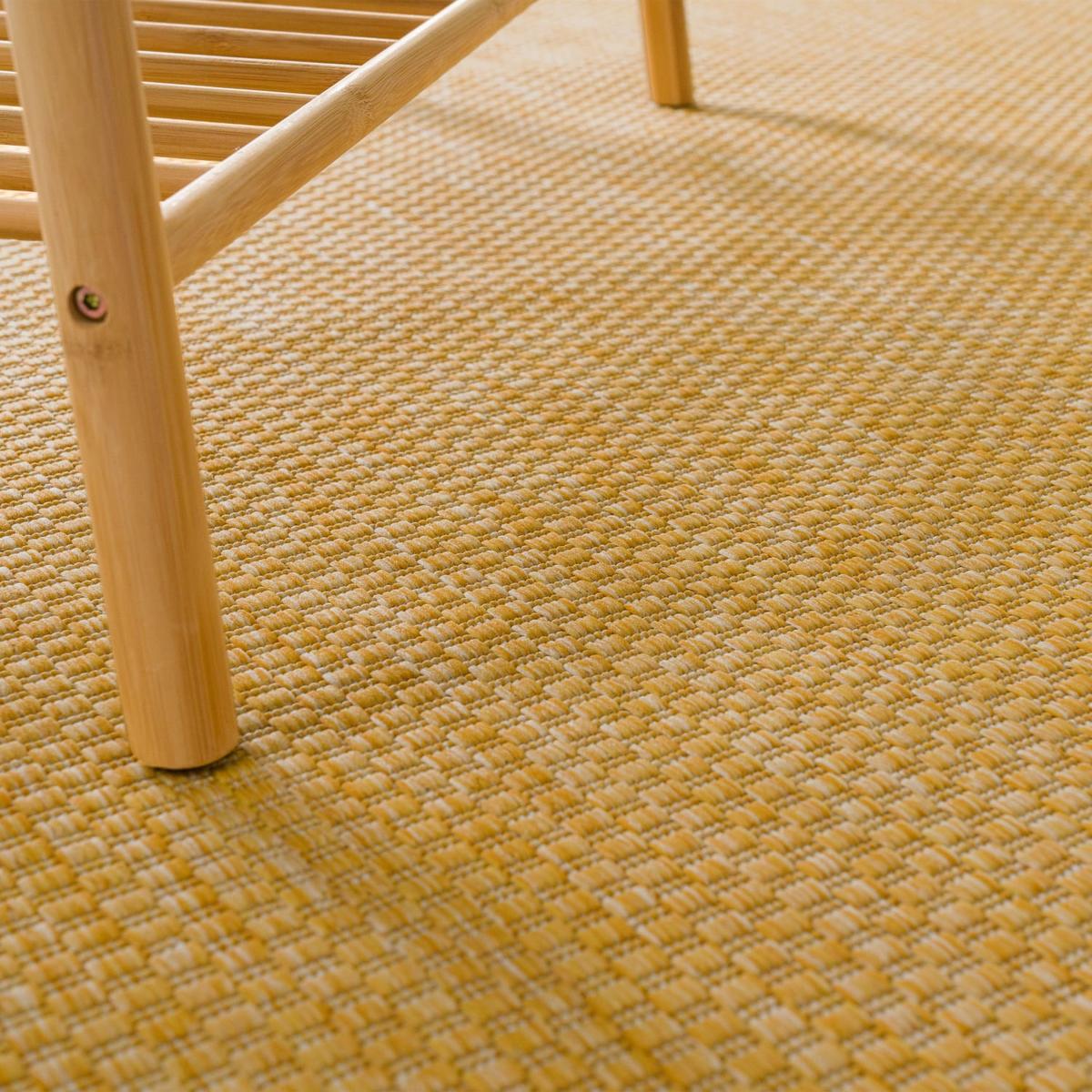 FLACHWEBTEPPICH, einfarbig, aus Polypropylen, Gelb, 160 x 220 cm - Gelb, Textil (220/160cm) - KADIMA DESIGN