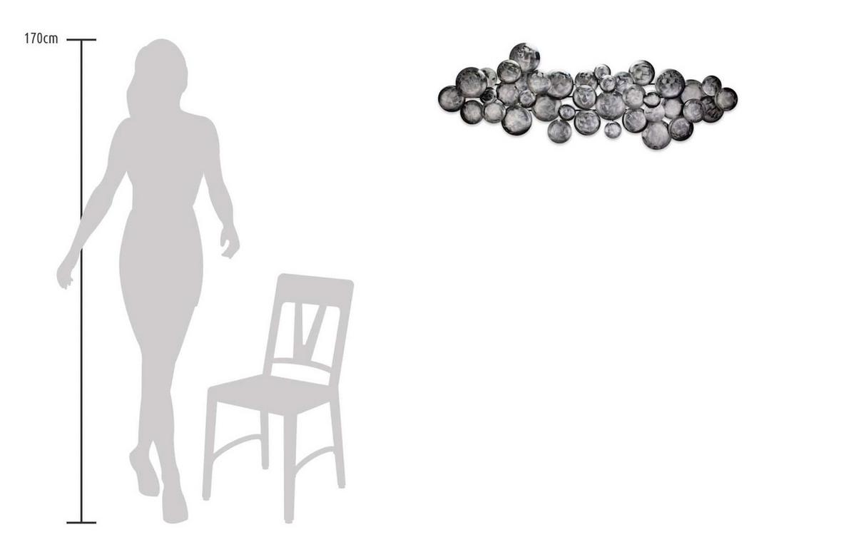 WANDDEKO Silber 111/38 cm - Silberfarben, Metall (2.6/38/7cm) - KUNSTLOFT