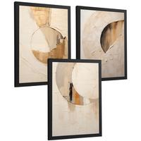 POSTER Set of 3 Abstract Geometric Wall Art Prints Modern Living Room Bedroom Kitchen Bathroom Decor Rahmenlos A3 - Schwarz, Papier (29.7/1/42cm) - Nacnic