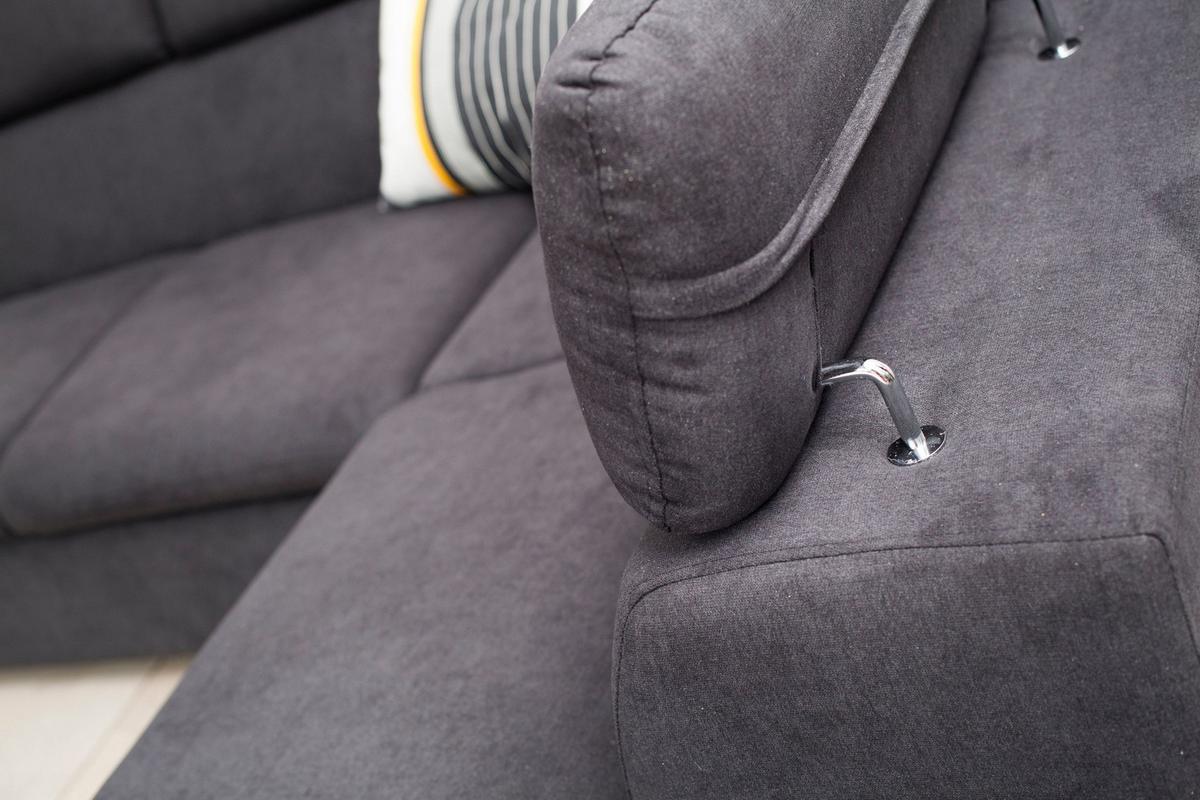 ECKSOFA SACRO Braun Plüsch-Stoff mit Schlaffunktion - Braun, Holz (271/221cm) - MASSENO
