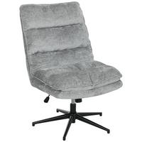 BÜROSTUHL Ohne Armlehnen Gepolsterter Schreibtischstuhl mit Breiter Polster - Schwarz/Grau, Textil/Metall (63.5/102/81cm) - HOMCOM