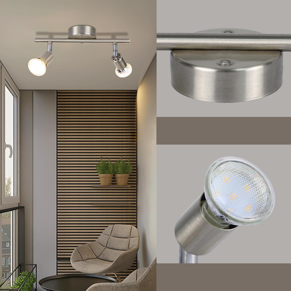 DECKENSTRAHLER Luminelle 15/8/26 cm - Silberfarben, Metall (26/15/8cm) - ZMH