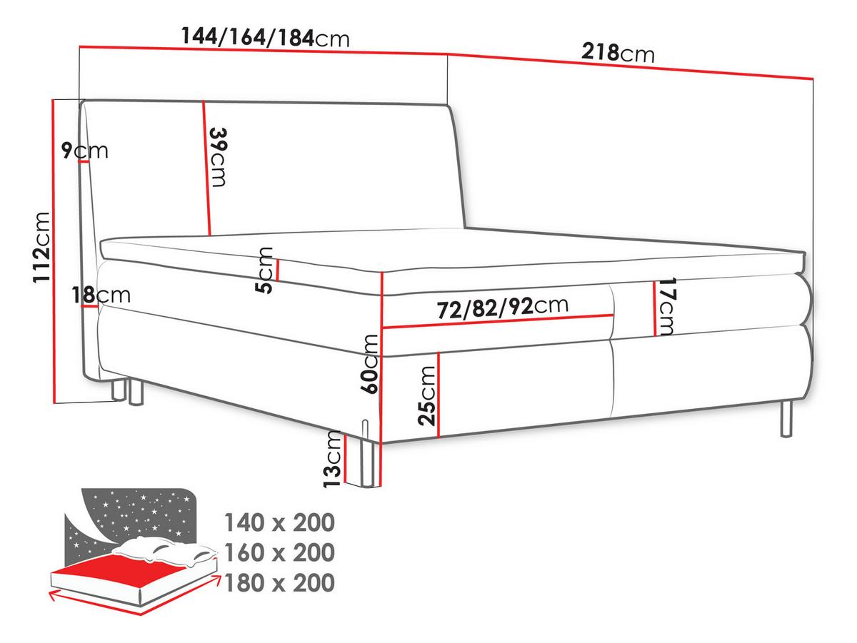 BOXBETT Evia - H3 - Braun, Holzwerkstoff/Textil (140/200cm) - MIRJAN24