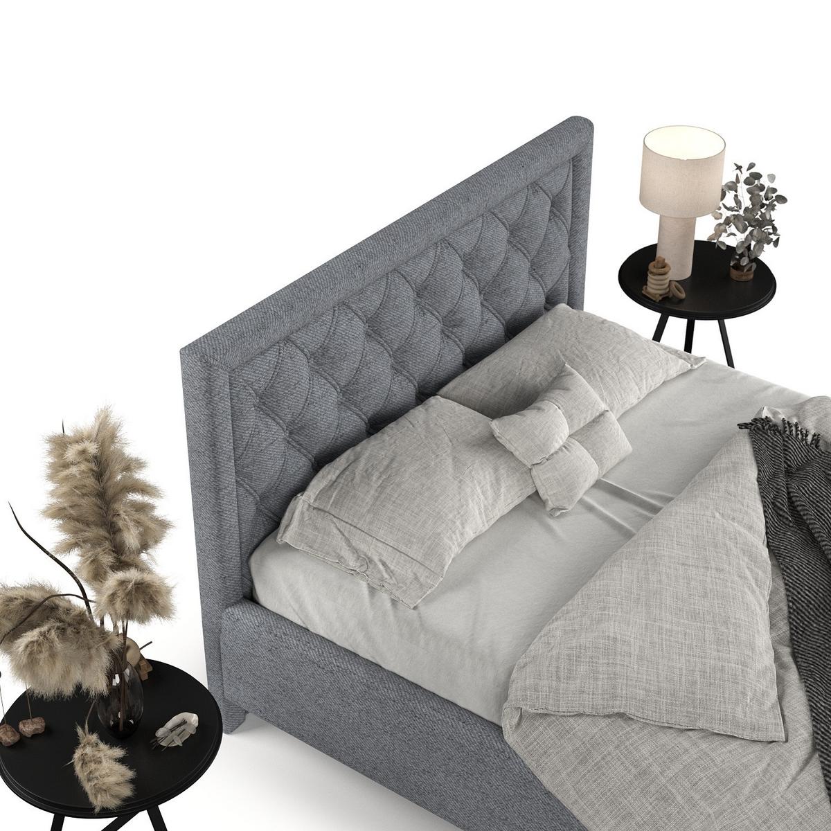 POLSTERBETT Lido 140/200 cm Grau im Neve Stoff - Naturfarben/Grau, Holz/Holzwerkstoff (140/200cm) - AltaBeds
