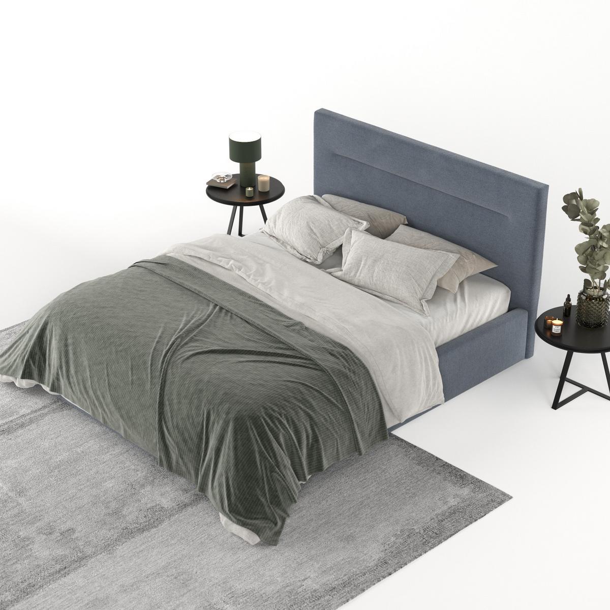 POLSTERBETT Liline 140/200 cm Blau im Asti Stoff - Blau/Schwarz, Holz/Holzwerkstoff (140/200cm) - AltaBeds