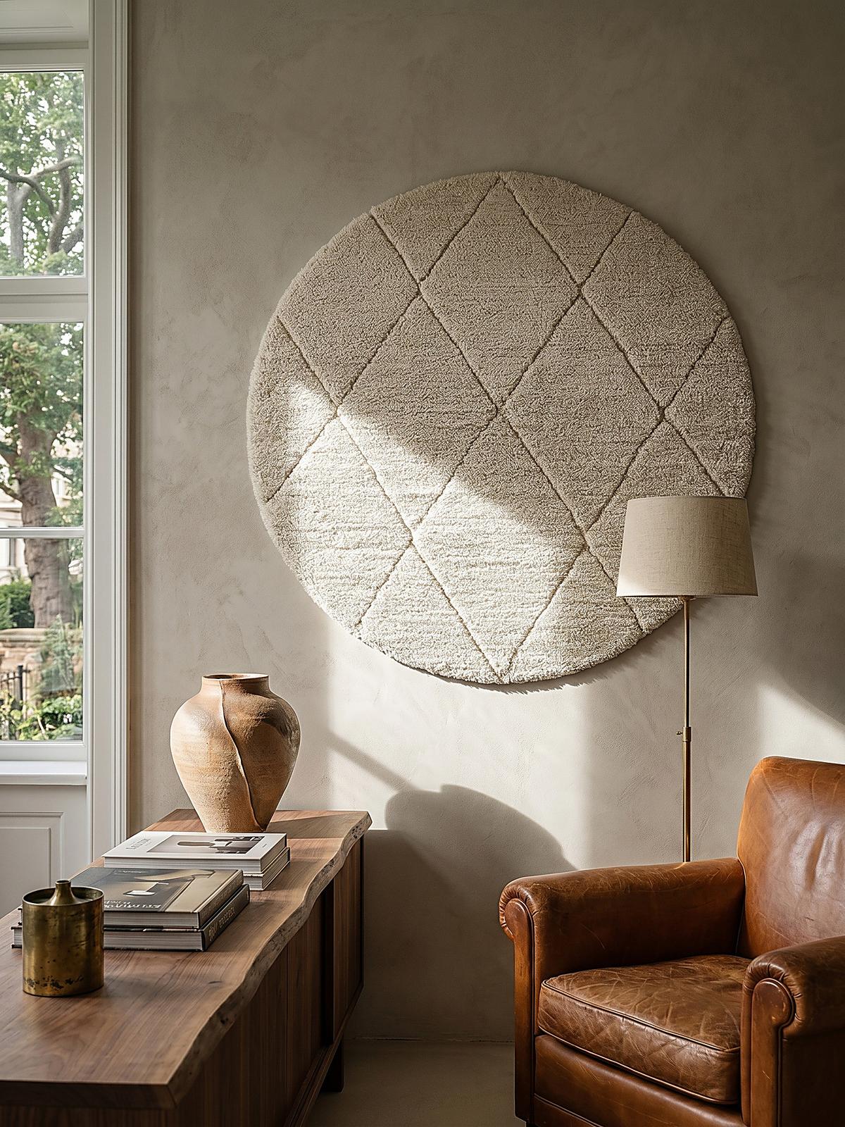 RUNDTEPPICH Berber ATRIO Polypropylen Creme 160 x 160 cm - Beige, Textil (160/160cm) - KADIMA DESIGN