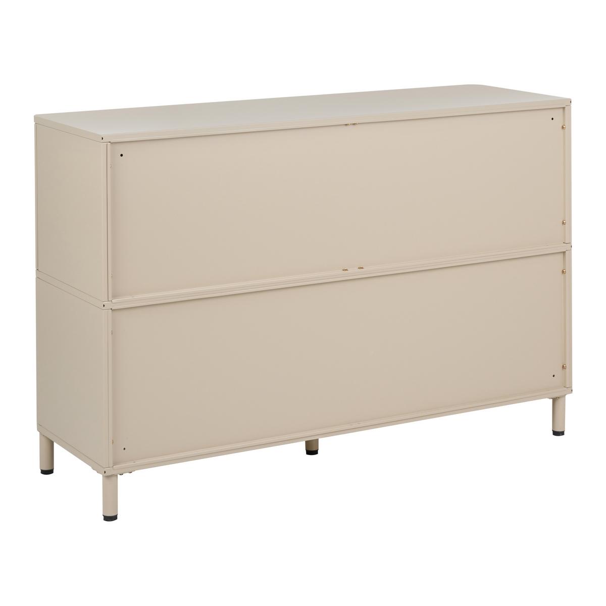 SIDEBOARD mit 3 Türen Metall Beige Ombura - Beige, Metall (120/80/40cm) - Beliani