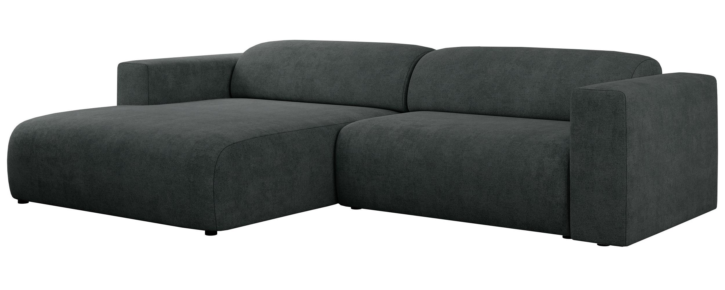OFERTA WYCOFANA ECKSOFA PASADENA Dunkelgrau Struktur Links Seite - Dunkelgrau/Schwarz, Kunststoff/Textil (180/288cm) - MKS