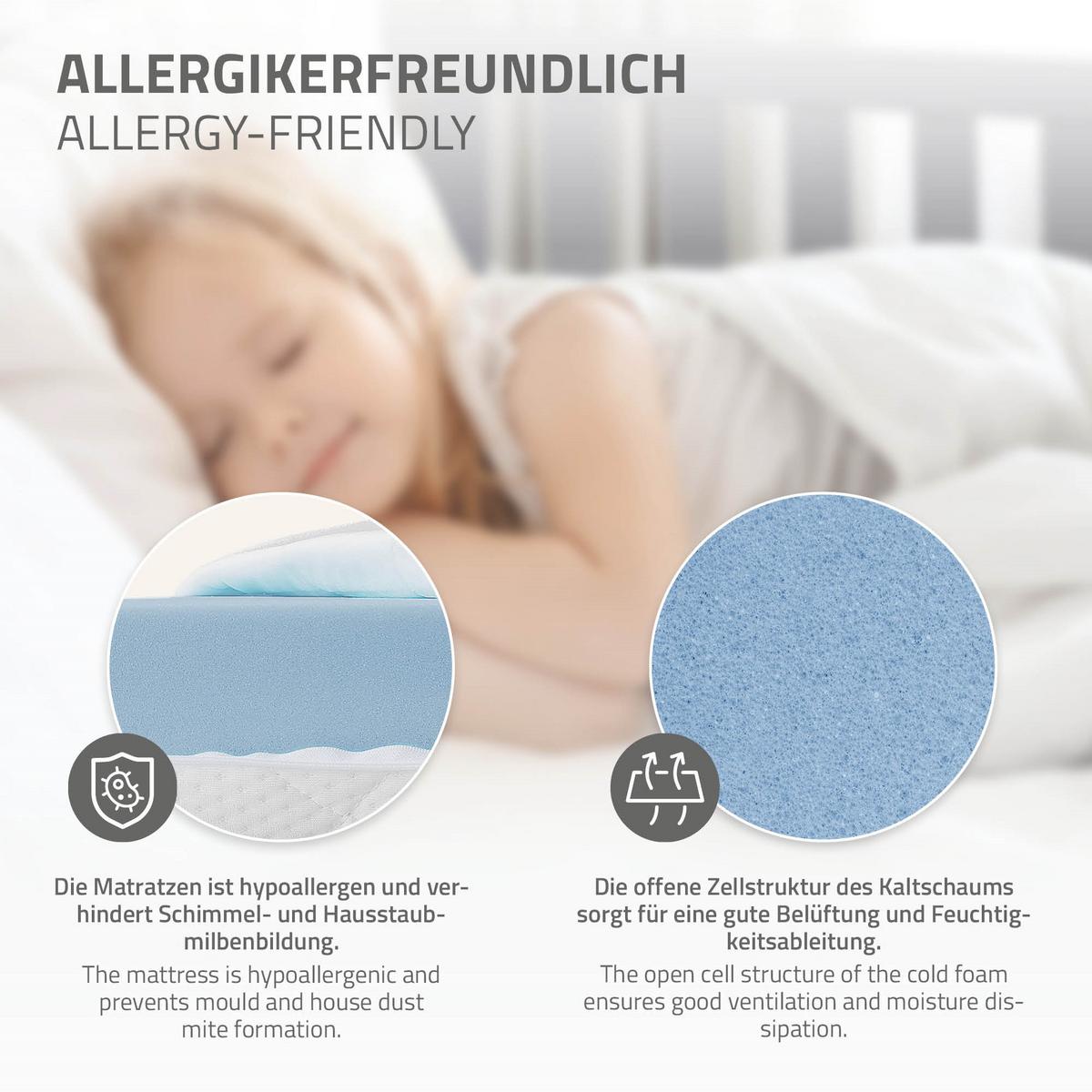KINDERBETT mit Dach und Matratze 90x200 cm Hellgrau - Hellgrau, Holz (90/200cm) - ML-DESIGN