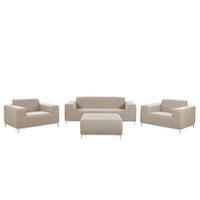 LOUNGE SET 5-Sitzer beige/weißes Gestell Rovigo - Beige/Weiß, Textil - Beliani
