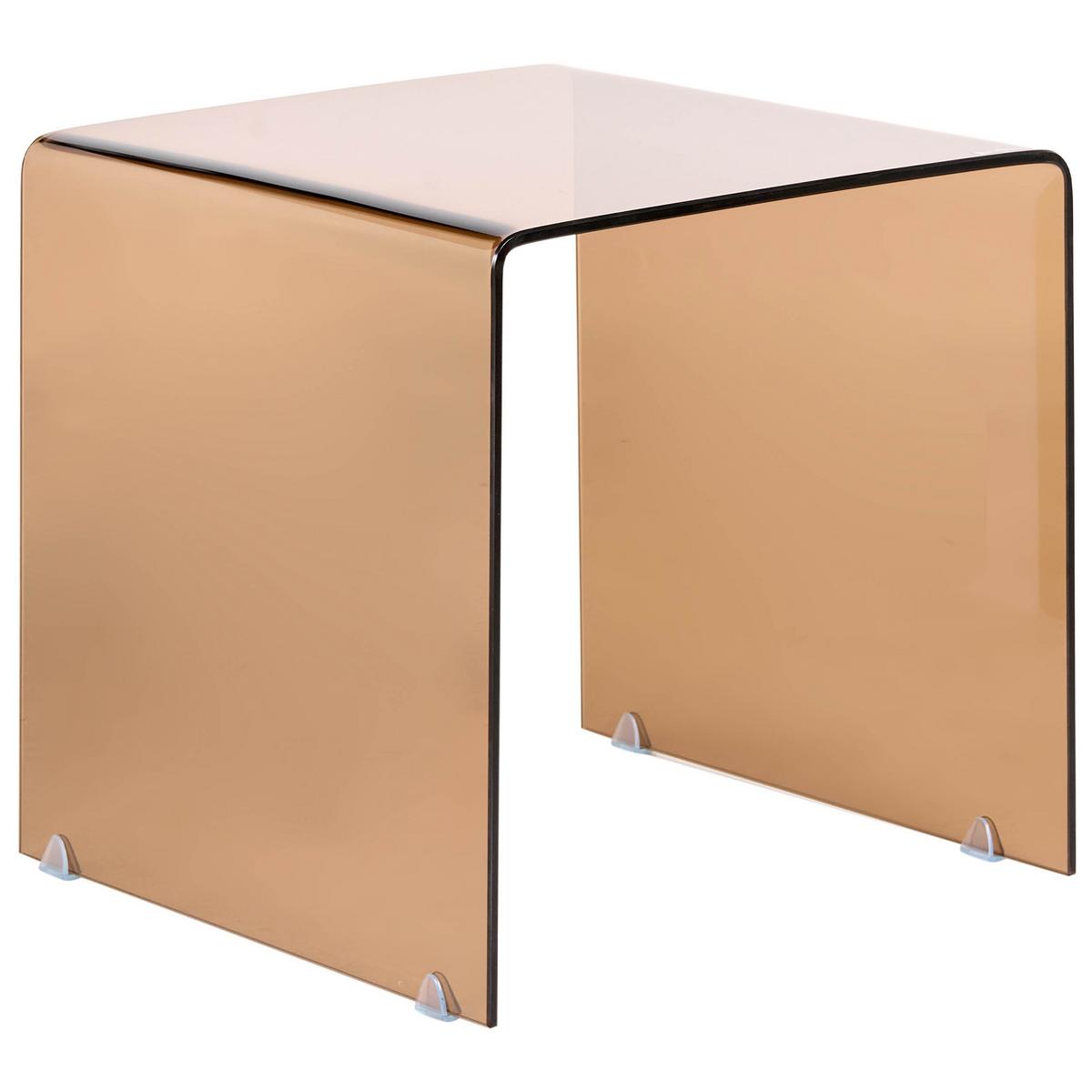 BEISTELLTISCH Braun Kendall - Braun, Glas (42/42/39cm) - Beliani