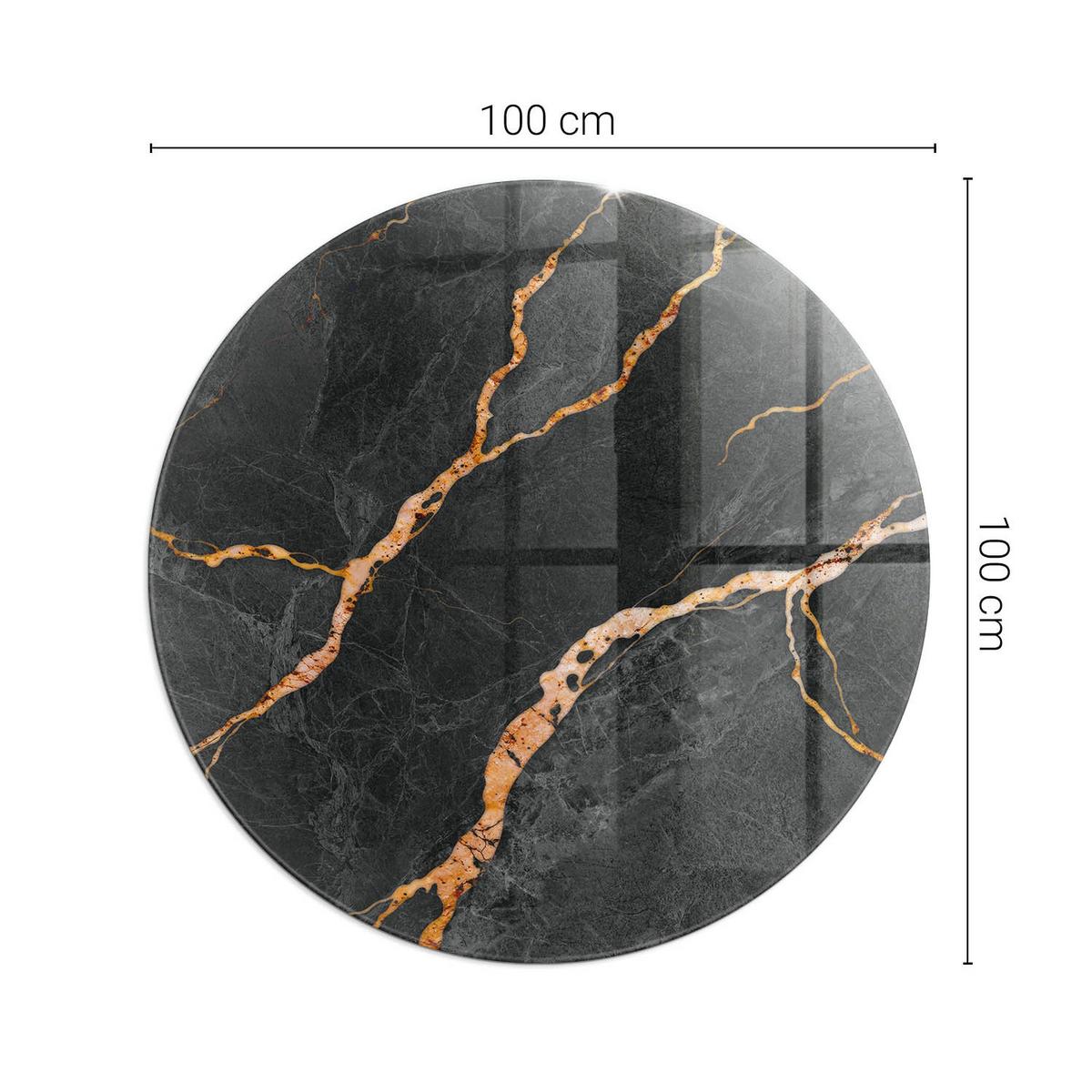 GLASPLATTE für Kamin Ø 100 cm - Schwarz, Glas (100/100/0.4cm) - TULUP
