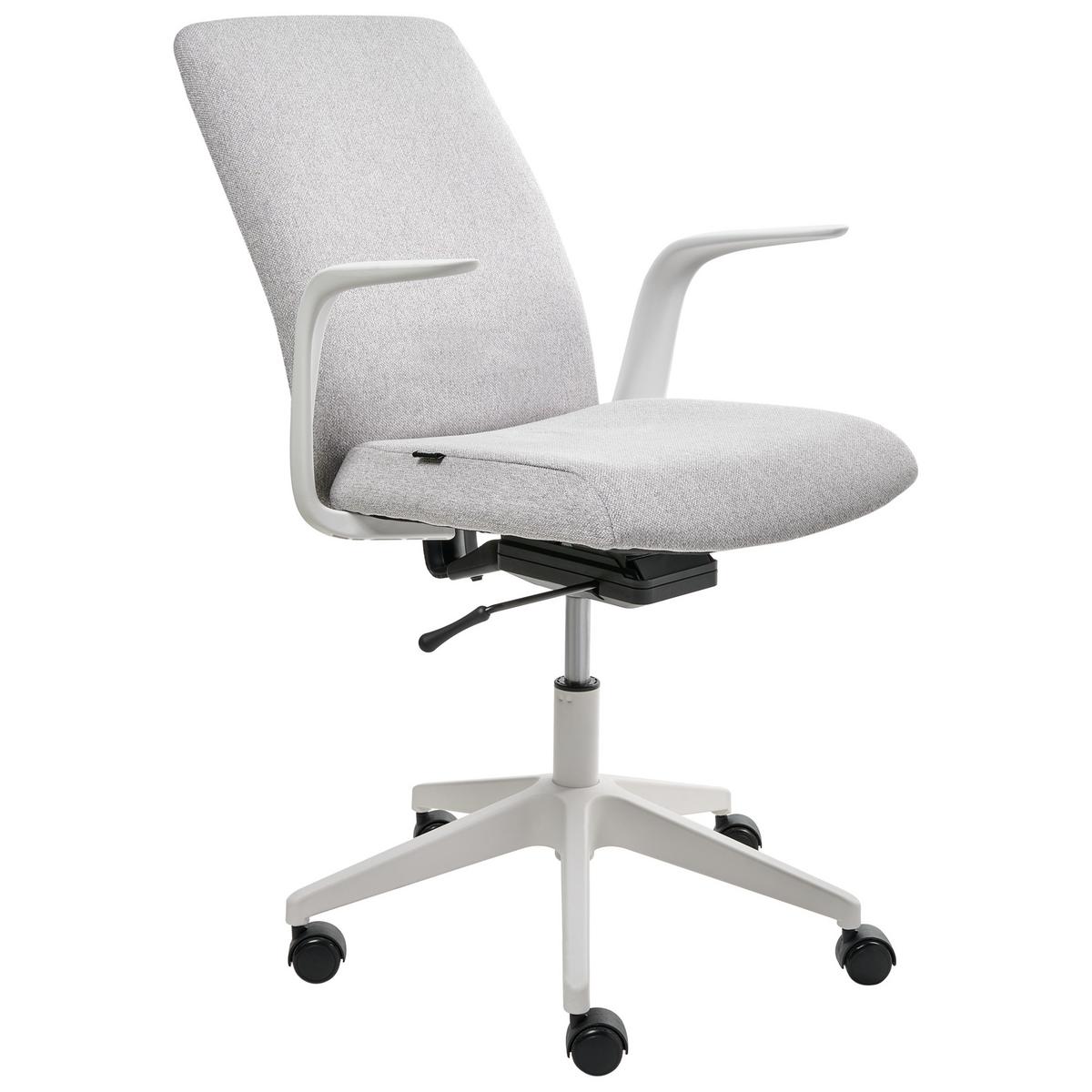 BÜROSTUHL Stoff Hellgrau Captain - Hellgrau, Textil (62/100/58cm) - Beliani