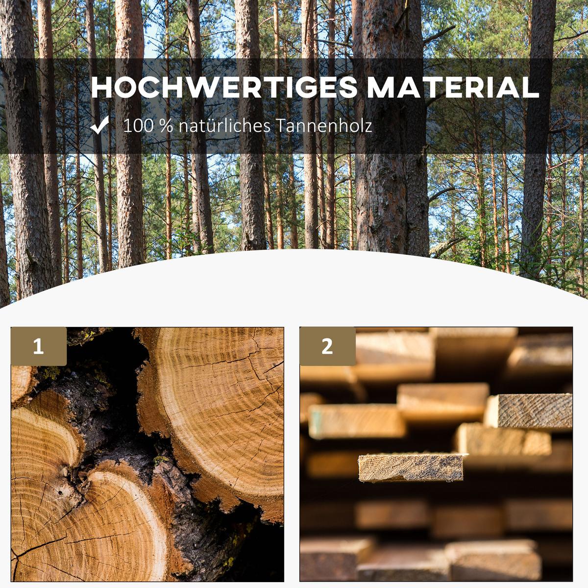 GARTENBANK, Wetterfest, Sitzbank, Gartenmöbel, Rustikale Bank, Holz, Natur - Fichtefarben, Holz (50/39.5/98cm) - Outsunny
