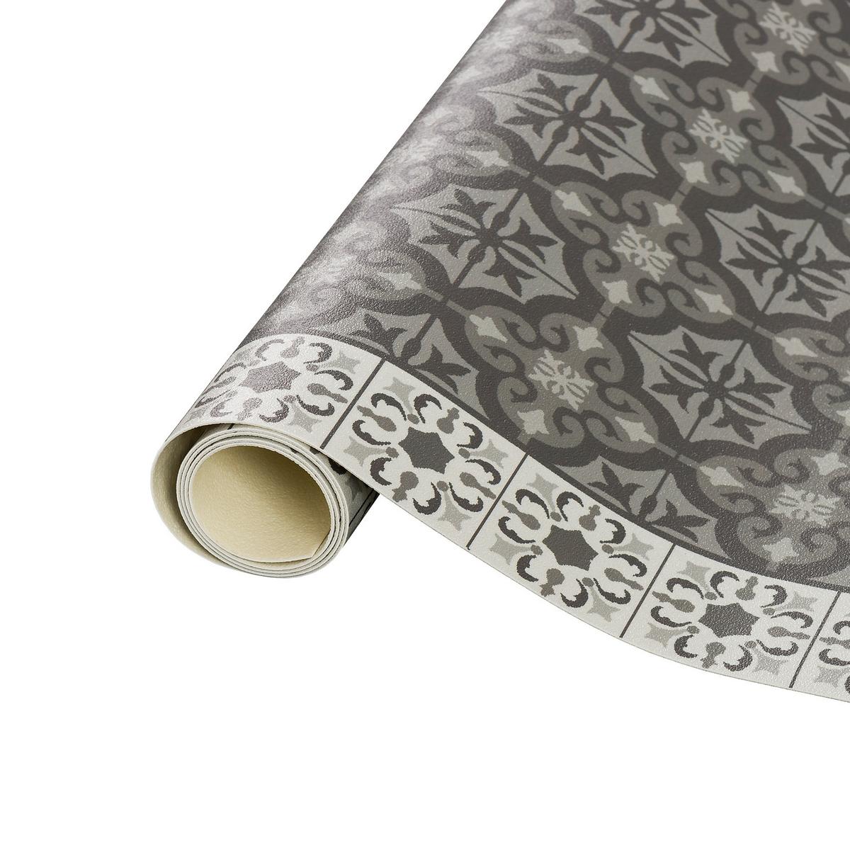 VINYL TEPPICH KÜCHENLÄUFER EVORA FLIESENOPTIK - Grau, Textil (49/140cm) - Pergamon