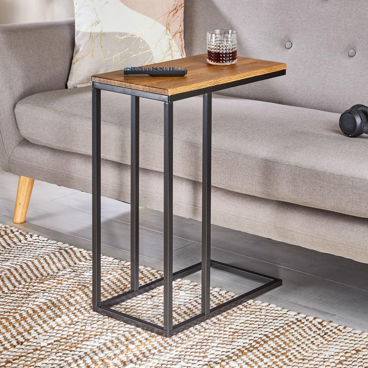 BEISTELLTISCH DEBORA Vintage/schwarz - Dunkelbraun/Schwarz, Holzwerkstoff (26/46/61cm) - IDIMEX