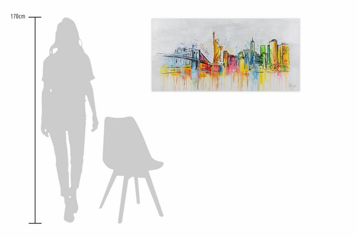 ACRYLBILD HANDGEMALT 120/60 cm - Grau, Holz/Textil (120/60cm) - KUNSTLOFT