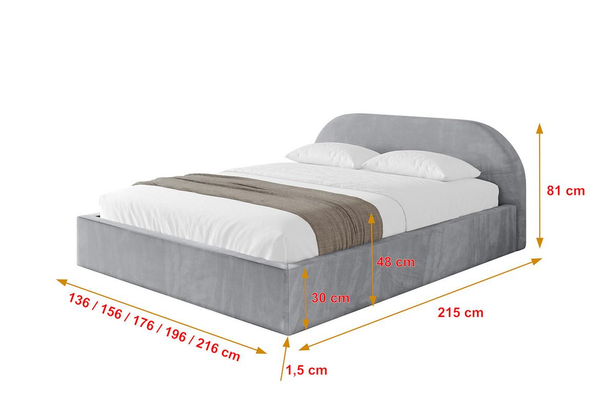 POLSTERBETT mit Bettkasten und Lattenrost, Boxbett ohne Matratze - TIVON-V1 180x200 Hellgrau - Hellgrau, Holzwerkstoff/Textil (180/200cm) - ALTDECOR