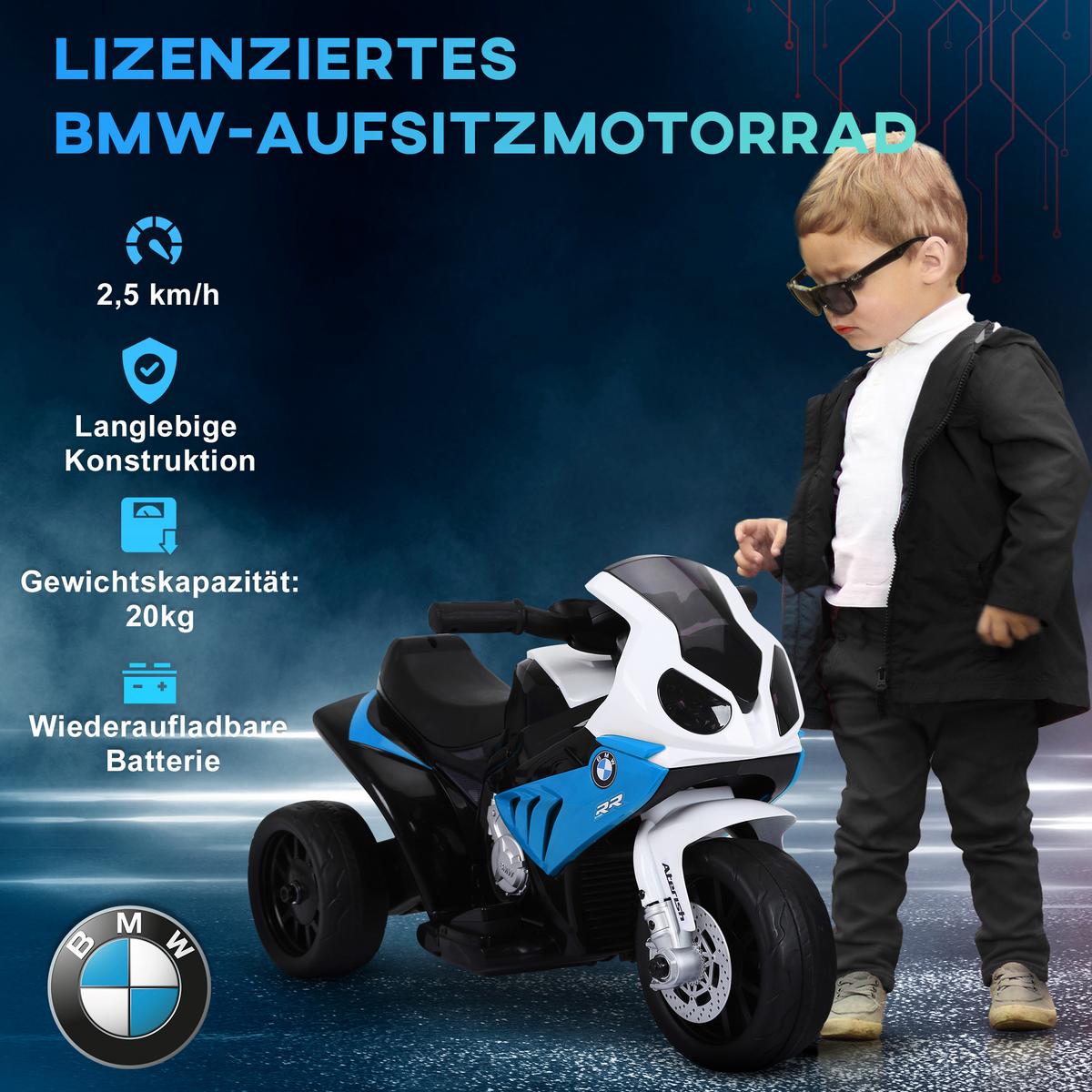 ELEKTRO-MOTORRAD Kunststoff Metall Blau - Blau, Kunststoff (66/37/44cm) - HOMCOM