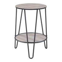 BEISTELLTISCH Ylöjärvi - Eichefarben/Schwarz, Holzwerkstoff/Metall (44/44/61cm) - [en.casa]