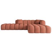 ECKSOFA Ottomane Rechts OLEA-L2 - 289x176x71 cm Koralle - Koralle/Schwarz, Holzwerkstoff/Kunststoff (289/176cm) - ALTDECOR
