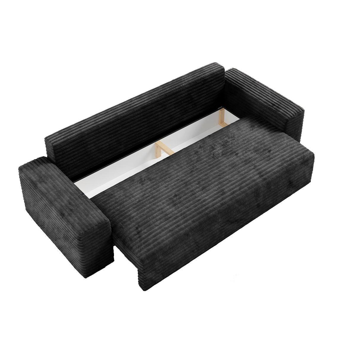 SOFA Fabio 3 Sitzplätze Schwarz - Schwarz, Holz (260/82/102cm) - Petits-meubles