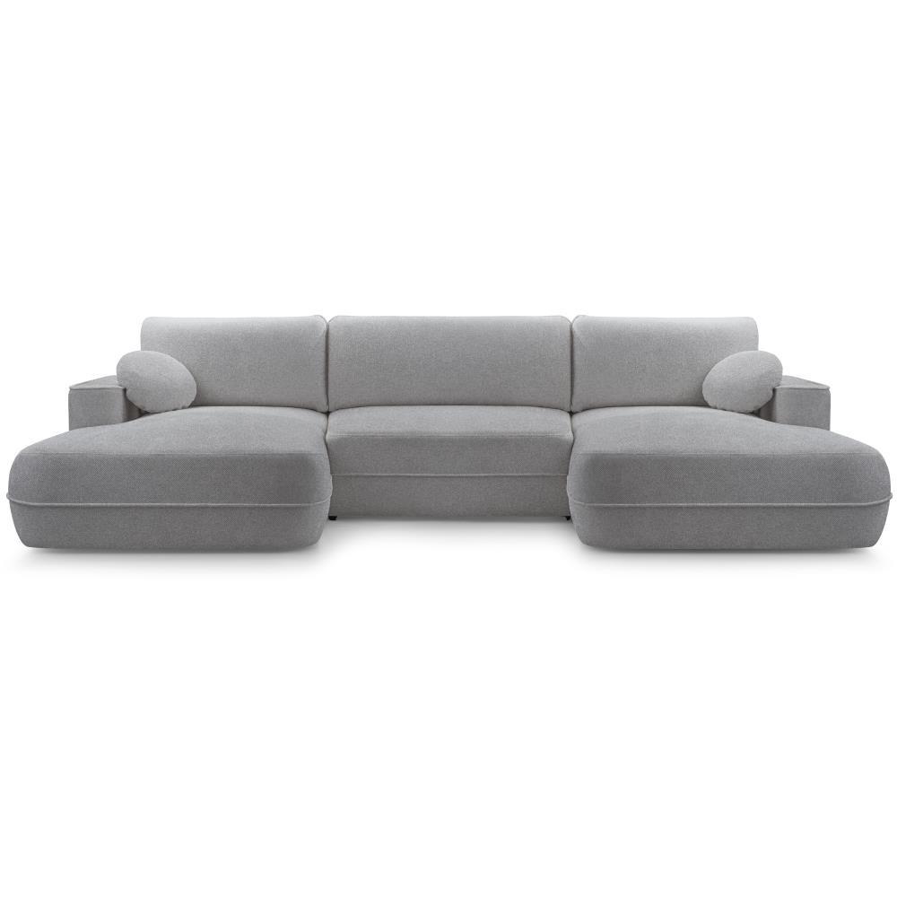 WOHNLANDSCHAFT Fiero U hellgrau - Hellgrau, Textil (364/87/186cm) - Beautysofa