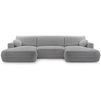WOHNLANDSCHAFT Fiero U hellgrau - Hellgrau, Textil (364/87/186cm) - Beautysofa