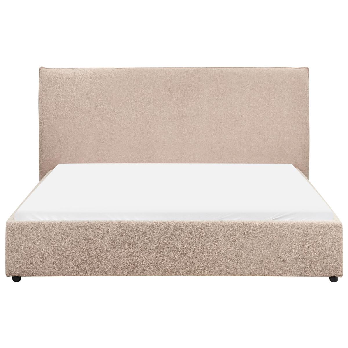 BETT mit Lattenrost 160/200 cm Bouclé Taupe Lavaur - Taupe, Textil (160/200cm) - Beliani