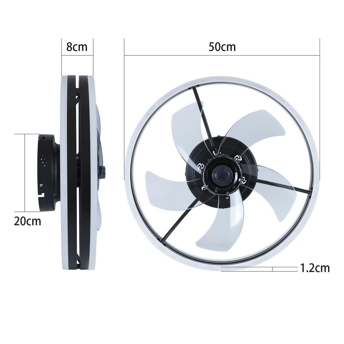 DECKENVENTILATOR Erickson II 50/50/8cm - Schwarz, Kunststoff (50/50/8cm) - Nettlife