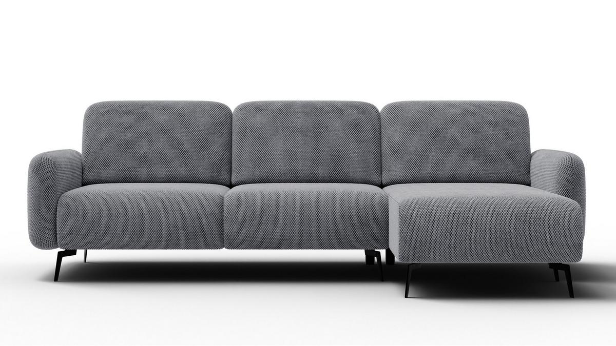 ECKSOFA FEBE 4-Sitzer rechts, grau - Schwarz/Grau, Holz/Textil (264/157cm) - Wozimo
