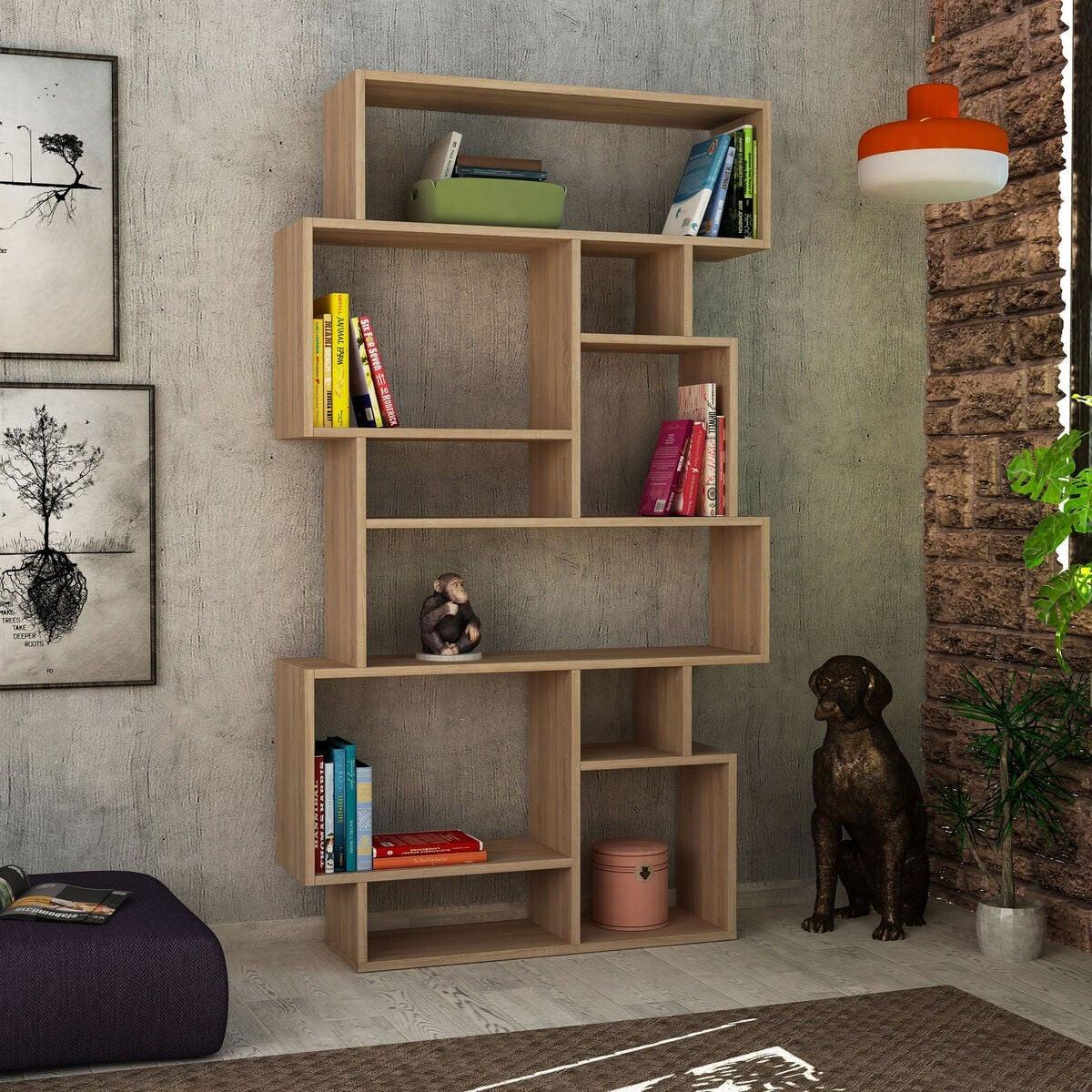 BÜCHERREGAL mit Fächern 96/25/168 cm - Eichefarben, Holzwerkstoff (25.5/168.5/28cm) - Calicosy