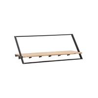WANDGARDEROBE TIETAR, Akazie Massivholz, Akazie-Schwarz, 100 x 32,5 x 40 cm - Schwarz/Akaziefarben, Metall (100/40/32.5cm) - KADIMA DESIGN