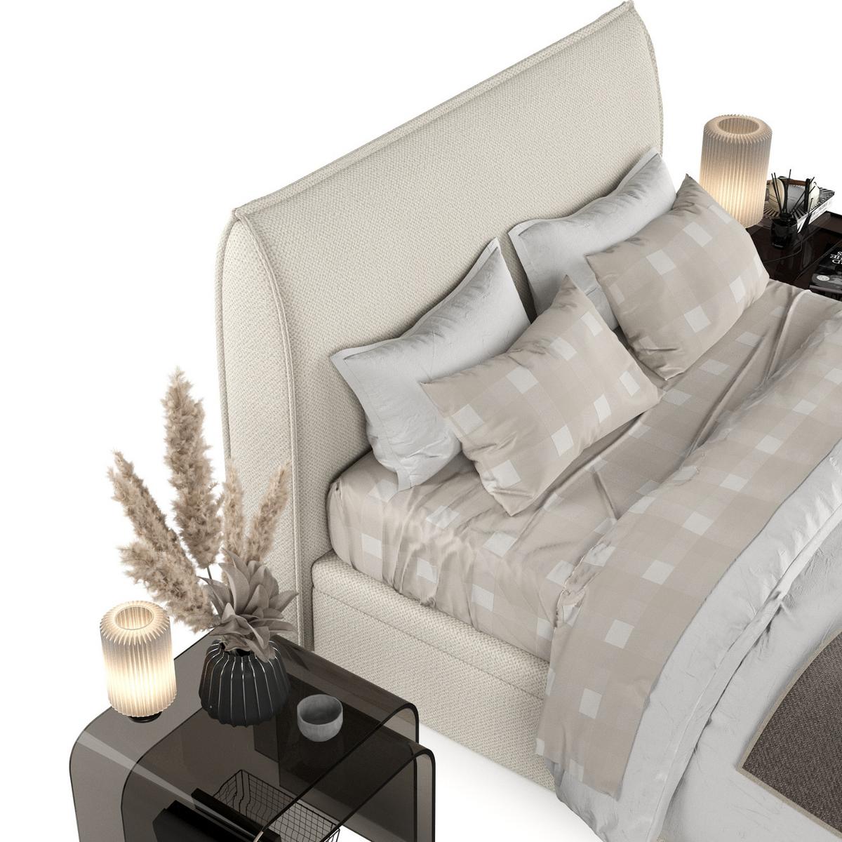 POLSTERBETT Tuvalu mit Stauraum 120/200 cm Hellbeige im Alta Stoff - Sandfarben/Schwarz, Holz/Holzwerkstoff (120/200cm) - AltaBeds