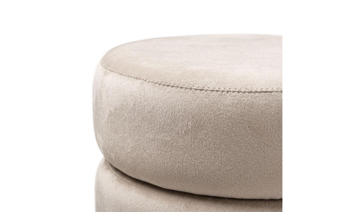 HOCKER LUCIA 38/38/42 cm Beige - Beige/Goldfarben, Textil/Metall (38/42/38cm) - Lookway