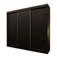 SCHWEBETÜRENSCHRANK SOFIA 240/216/61 cm 3-türig Schwarz - Schwarz, Holzwerkstoff (240/216/61cm) - MASSENO