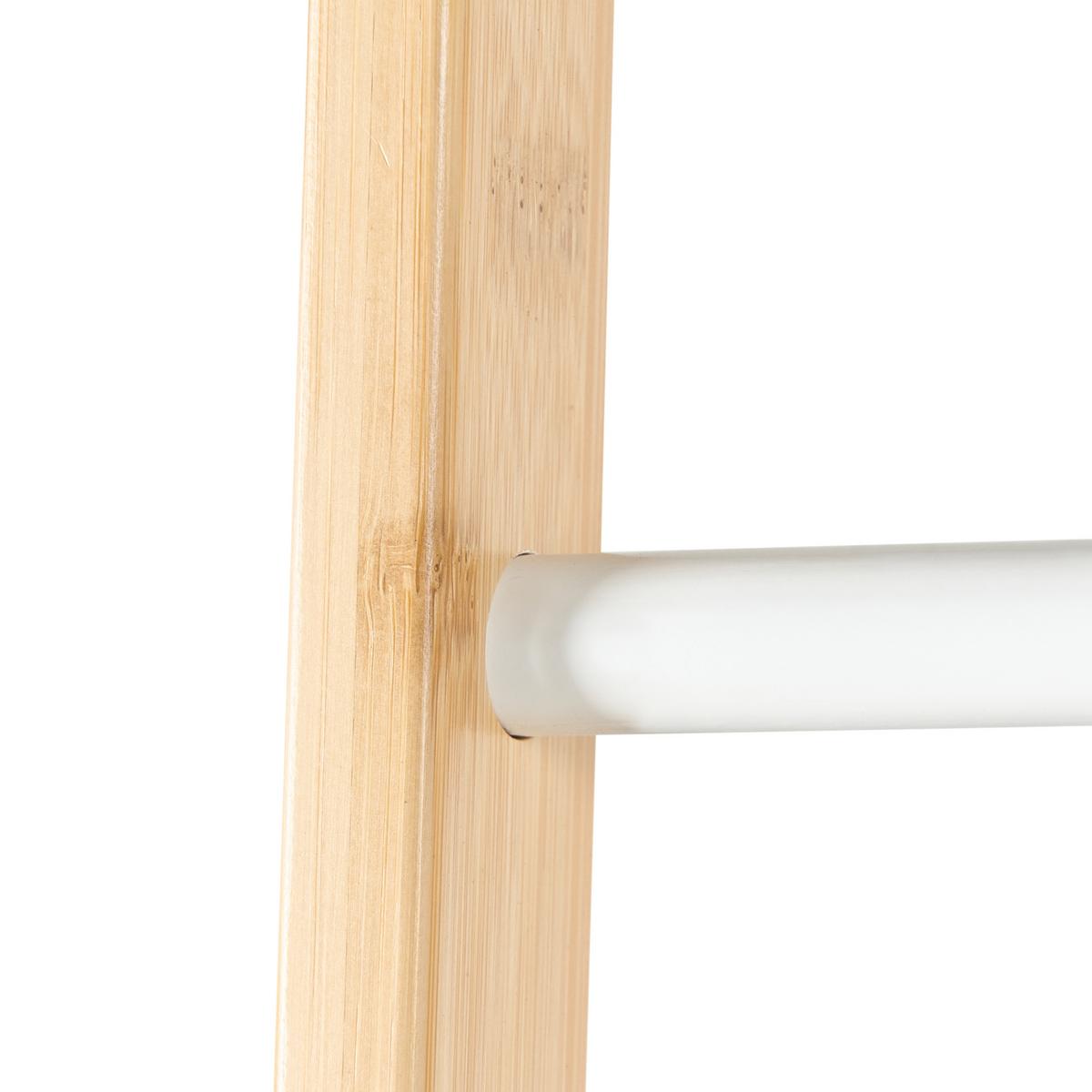 HANDTUCHSTÄNDER Bambus Hellbraun Otavalo - Braun/Weiß, Holz (51/178/2cm) - Beliani