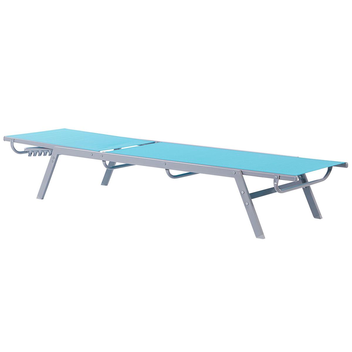 GARTENLIEGE Blau Noli - Blau, Metall (53/32/154cm) - Beliani