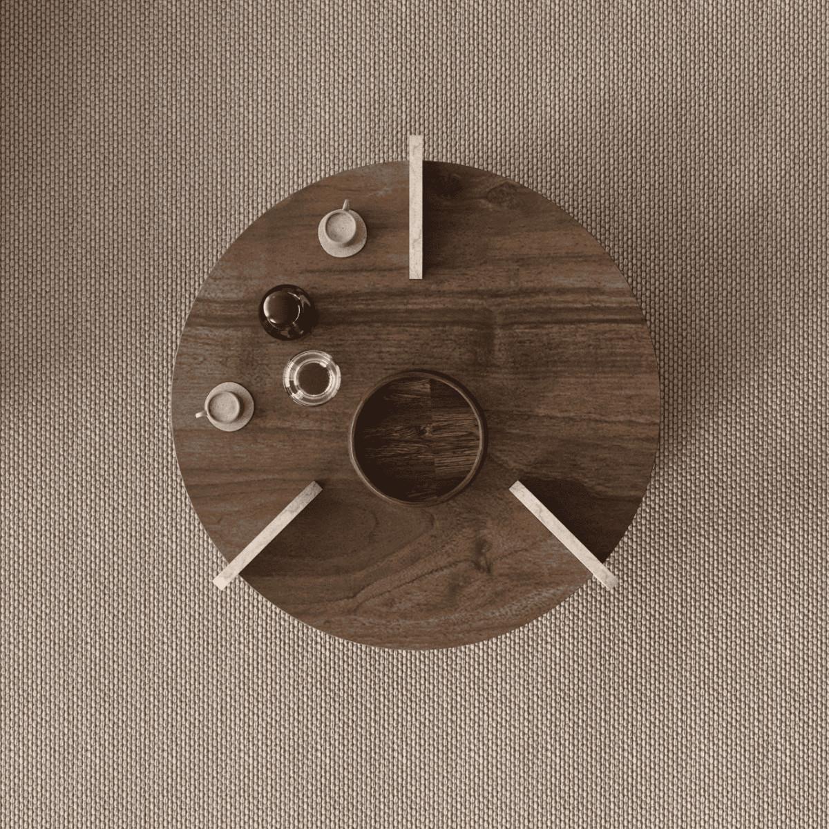 COUCHTISCH mit doppelplatte 70/70/45 cm - Dunkelbraun, Holzwerkstoff (70/70/45cm) - Calicosy