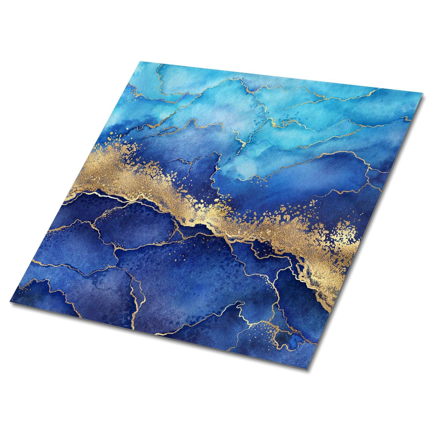 SELBSTKLEBENDE Wandfliesen 9 Stück 30x30 cm - Marmormeer - Blau, Textil (30/1.6/30cm) - TULUP