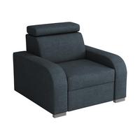 SESSEL Oslo 1 - Silberfarben/Dunkelblau, Holz/Kunststoff (105/85/100cm) - MIRJAN24