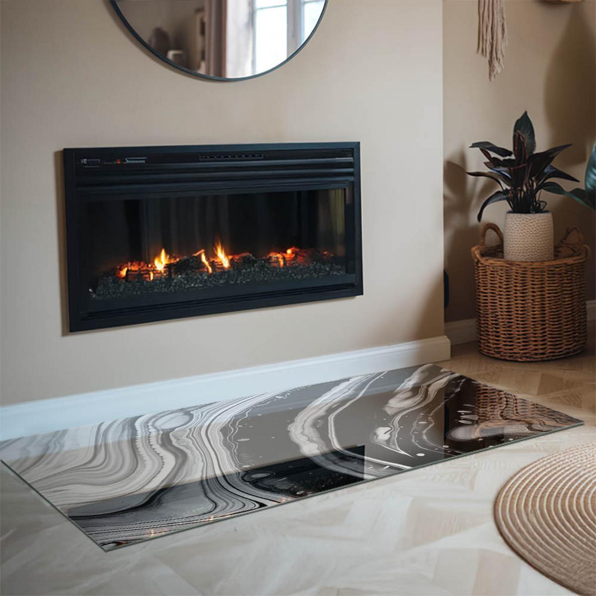 GLASPLATTE für Kamin 140x70 cm - Multicolor, Glas (140/70/0.4cm) - TULUP