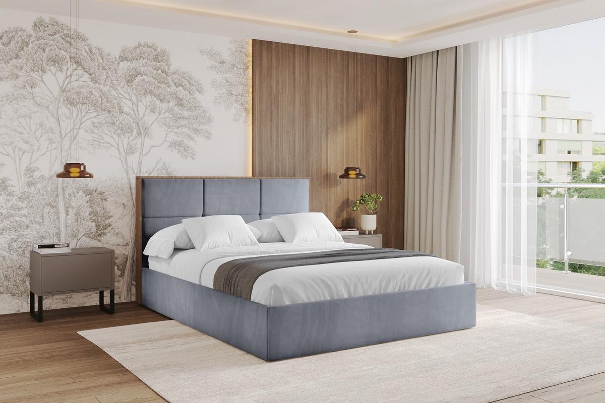 POLSTERBETT mit Bettkasten und Lattenrost, Bett mit Matratze H3/H4 - LILA 140x200 Grau - Grau, Holzwerkstoff/Textil (140/200cm) - ALTDECOR