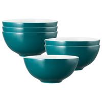 SCHÜSSELN Life Fashion Tendy Petrol ø 21 cm 6er Set - Petrol, Keramik (21.2cm) - Seltmann Weiden