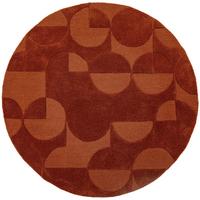 WOLLTEPPICH handgetuftet DEBEN, Kreis-Geometrie, Terrakotta, Ø 160 cm - Orange, Textil (160/160cm) - KADIMA DESIGN