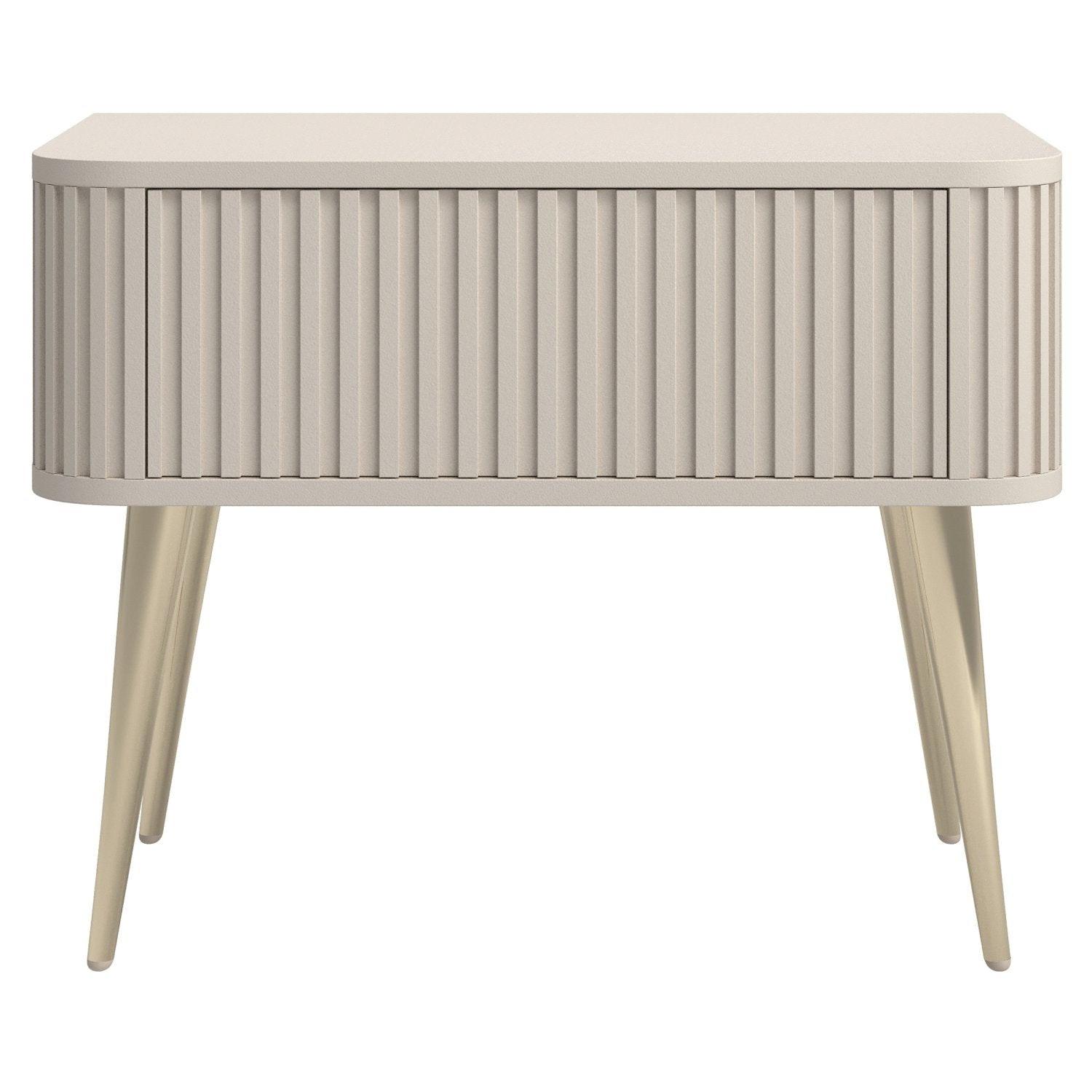 NACHTTISCH Ovarlo Greige 63 cm - Taupe/Goldfarben, Holzwerkstoff/Metall (63.2/49.2/38cm) - Selsey