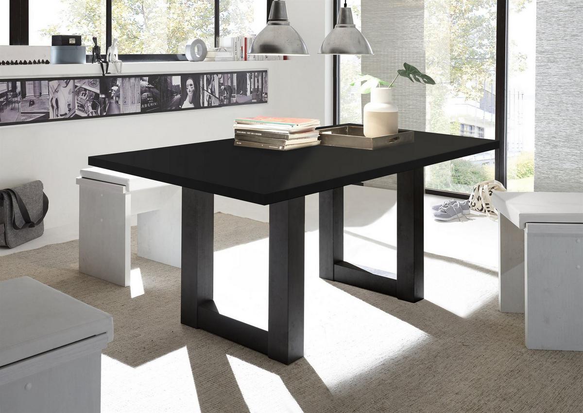 ESSZIMMERTISCH Eila 8 180 x 90 x 75 Esstisch Schwarzstahl - Schwarz, Holz (180/90/75cm) - 58aufmkessel