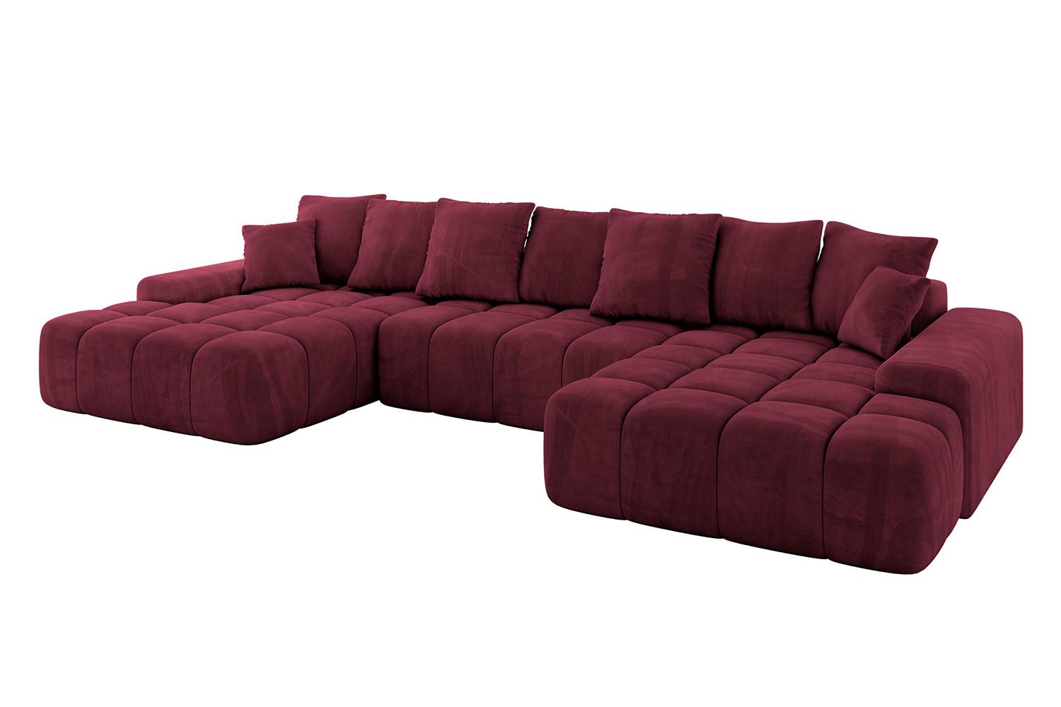 WOHNLANDSCHAFT ENSI-U - 353x164x69 cm Bordeaux - Bordeaux, Holzwerkstoff/Kunststoff (357/69/164cm) - ALTDECOR