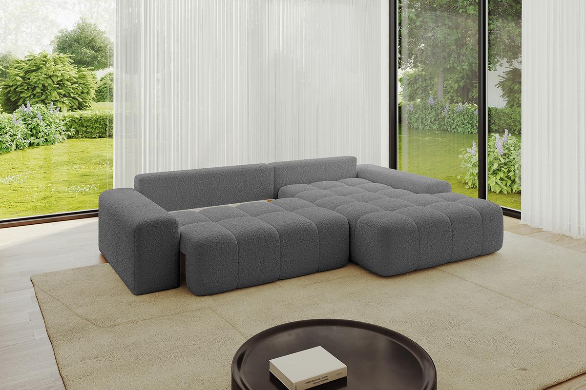 ECKSOFA Ottomane Rechts ENSI-L - 267x164x69 cm Platinfarben - Platinfarben, Holzwerkstoff/Kunststoff (164/267cm) - ALTDECOR